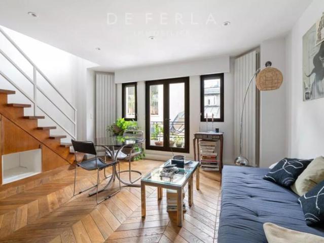 Wagram: 2 pièces refait à neuf par architecte en Duplex avec extérieur