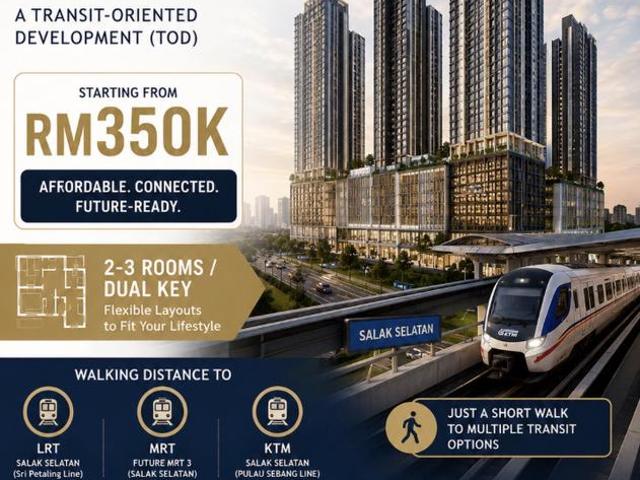 Walk to MRT LRT KTM RM3xxK Condo 2 to 3 Rooms Furnished 0 DP