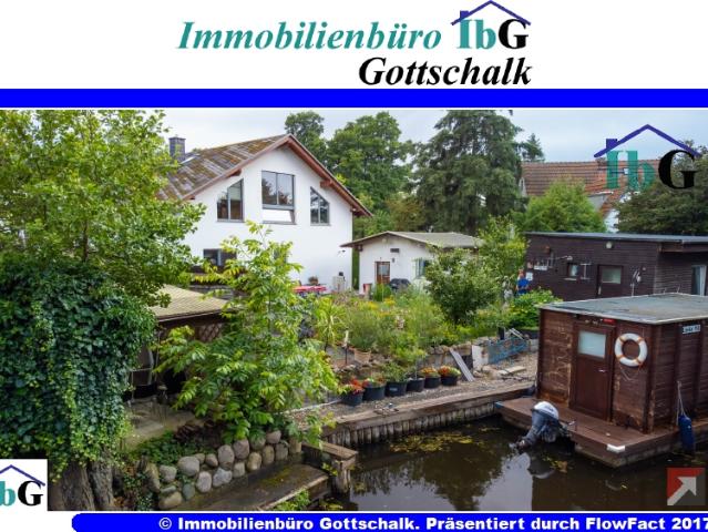 #Wassergrundstück# Das Boot vor der Terrasse # Wassergrundstück in Lehnitz