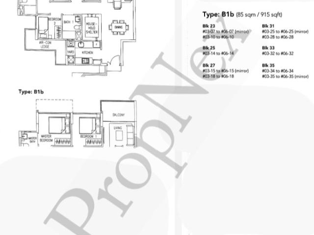 Watercolours Executive Condominium For Sale, $1,130,000, 3 Bed 2 Bath 915 sqft $1,235.00 psf