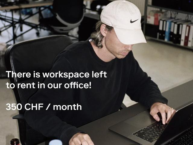 We at Hillton AG. a film production company based in Zurich, have desks available for rent at our office