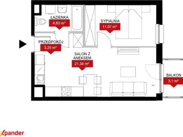 Widzewska 40,29 m², Łódź