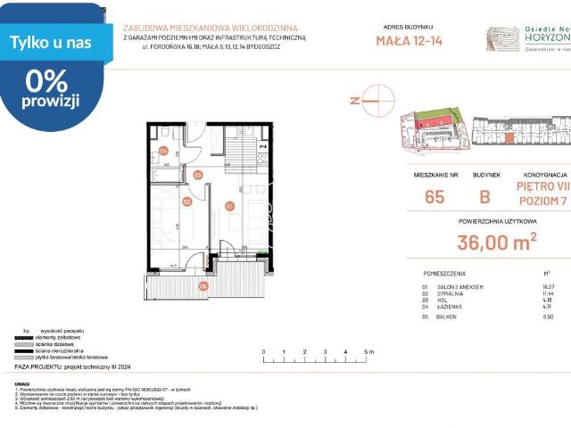 Widok na Brdę! 36 m² z balkonem i luksusami