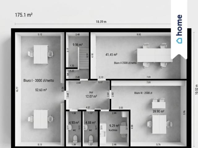 Nowoczesne biura 81 m² z parkingiem w Świeciu