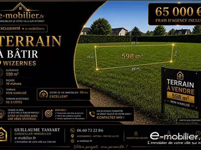 Wizernes 62570 Achat / Vente terrain