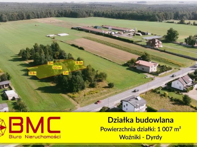 Działka budowlana 1007 m² w Woźnikach, Asfaltowa