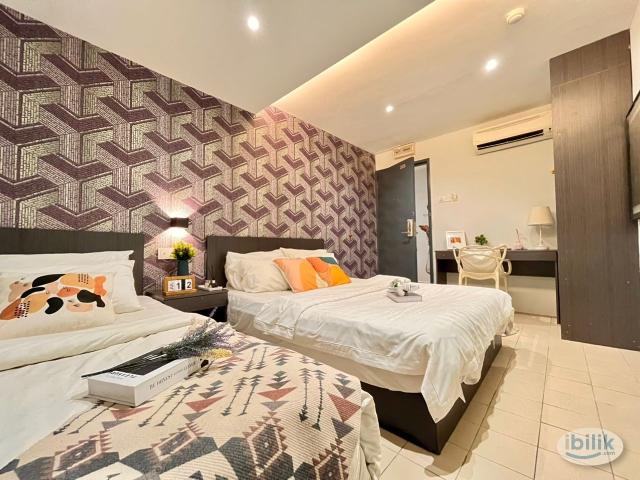 Wonderful location newly renovated hotel style for rent q inn. Walking distance to sunway pyramid pj seapark / kelan