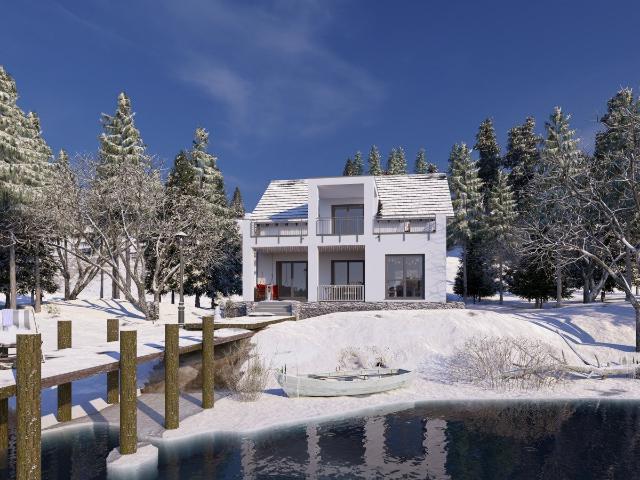 Wohnen im Hampton Stil Haus in Planung auf realem Grundstück