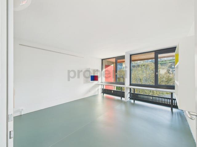 Wohnen in einer Ikone der Schweizer Architektur | Einzigartige Maisonettewohnung im denkmalgeschützten Atelier 5 Ensemble in Flamatt