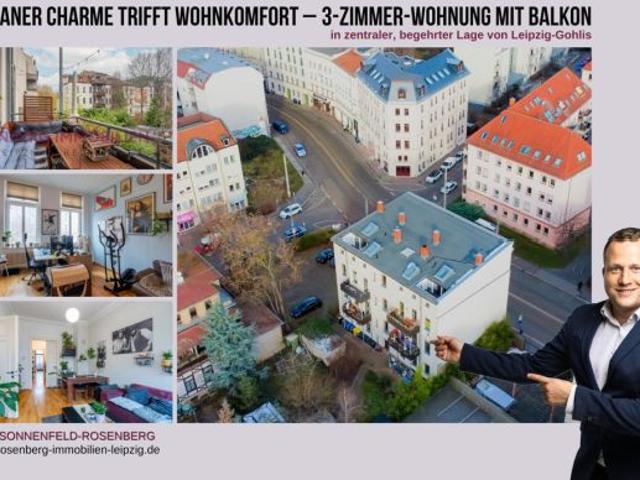 Wohnen mit Charakter: Lichtdurchflutete 3 Zimmer Wohnung mit Balkon in zentrumsnahem Gohlis