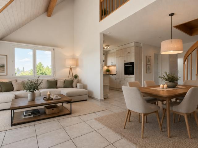 Wohnen mit Weitblick grosszügige Maisonette Dachwohnung mit Galerie und sonnigem Balkon