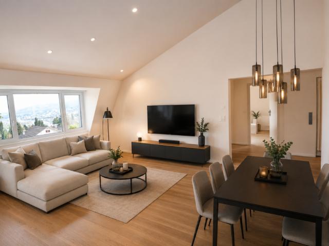 Wohnen über den Dächern moderne Dachwohnung mit Charme