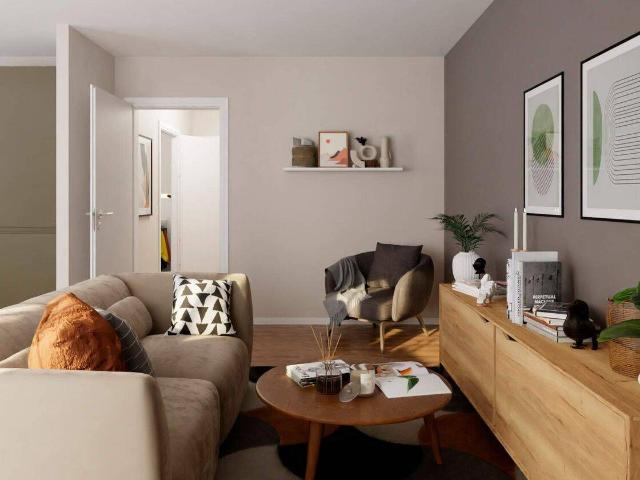 Wohnung mit Hochterrasse und Gartenanteil