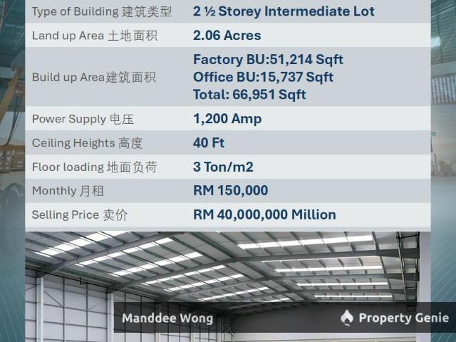WTR/2 1/2 STOREY INTERMEDIATE LOT/66,951 SQFT/150K/BUKIT RAJA/KLANG/SELANGOR