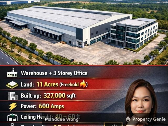 WTR/WAREHOUSE/3 STOREY OFFICE/327K SQFT/817,500/BUKIT JELUTONG/SHAH ALAM