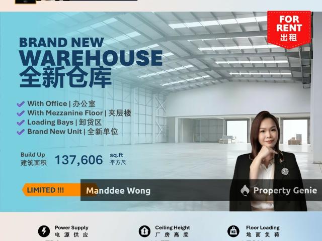 WTR/BRAND NEW WAREHOUSE/137,606 SQFT/309,069.60/SHAH ALAM