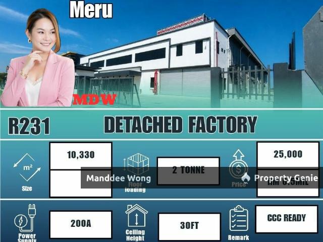 WTR/DETACHED FACTORY/10,330 SQFT/25,000/MERU/KLANG/SELANGOR