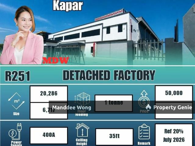 WTR/DETACHED FACTORY/27,000 SQFT/KAPAR/KLANG/SELANGOR