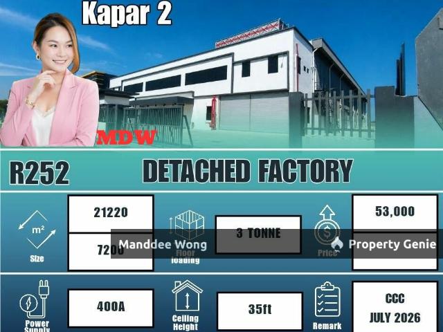 WTR/DETACHED FACTORY/28,420 SQFT/KAPAR 2/KLANG/SELANGOR