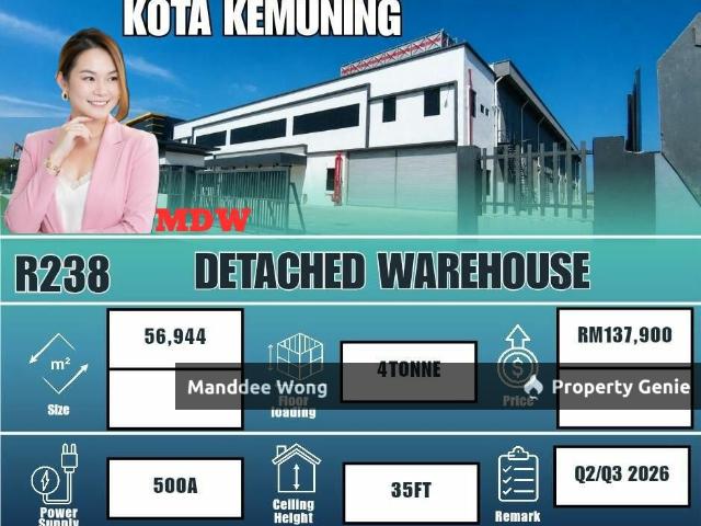 WTR/DETACHED FACTORY/56,944 SQFT/137,900/KOTA KEMUNING/SHAH ALAM