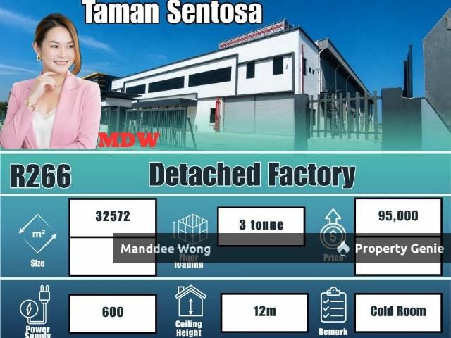 WTR/DETACHED FACTORY WITH COLD ROOM/32,572 SQFT/TAMAN SENTOSA/KLANG