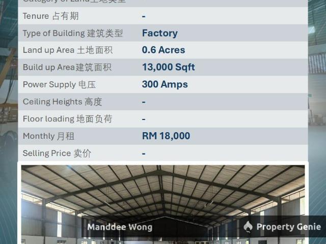 WTR/FACTORY/13K SQFT/18K/SHAH ALAM