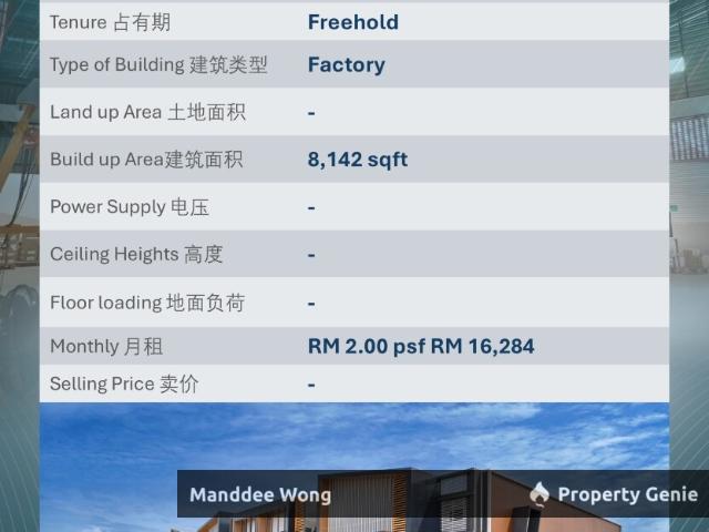 WTR/MEDIUM INDUSTRY/8,142 SQFT/16,284/BUSINESS PARK/MERU KLANG