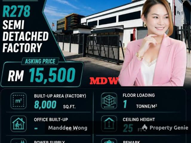 WTR/SEMI D FACTORY/8,000 SQFT/DAMANSARA/SELANGOR