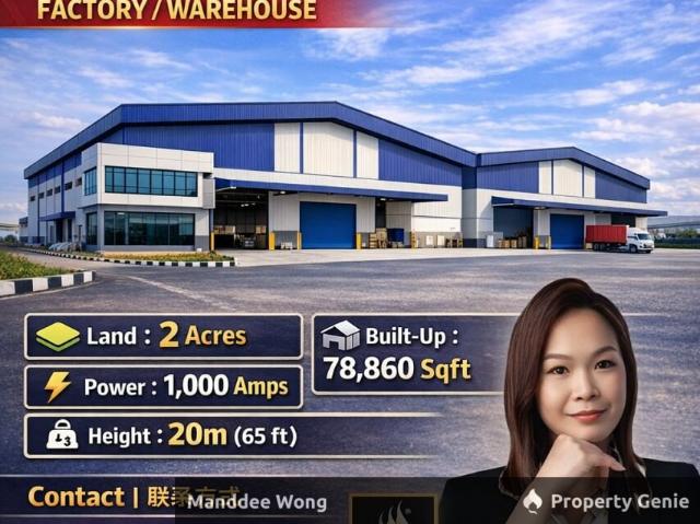WTR/SEMI D FACTORY/WAREHOUSE/78,860 SQFT/149,834/NORTH PORT/KLANG