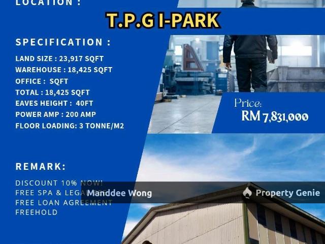WTS/WAREHOUSE/FACTORY/18,425 SQFT/7.84 MIL/TELUK PANGLIMA GARANG