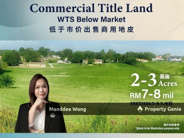 WTS/COMMERCIAL TITLE LAND/2 3 ACRE/7MIL/KLANG