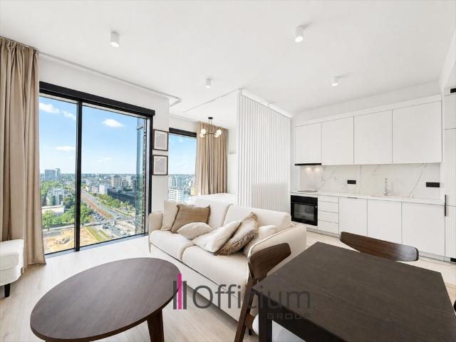 Wynajmę nowoczesne 36 m² apartament na 21. piętrze w Towarowa Towers