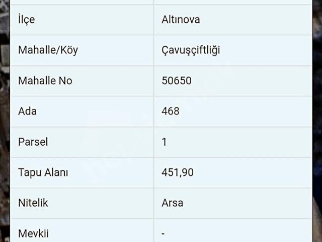 YALOVA ALTINOVA ÇAVUŞÇİFTLİĞİ TERSANEYE KOMŞU TİCARİ 4 PARSEL
