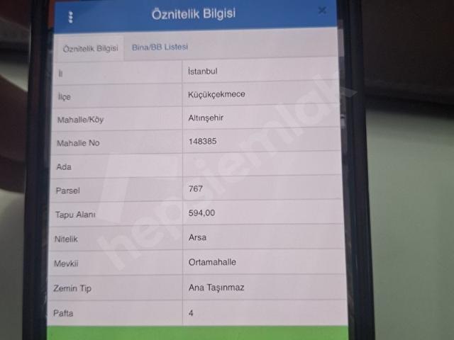 yarımburgaz orta mahallede satılık arsa