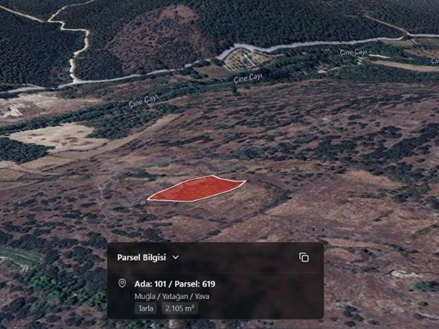 YATAĞAN YAVADA 2.104 m MÜSTAKİL TAPU YATIRIMLIK ARAZİ