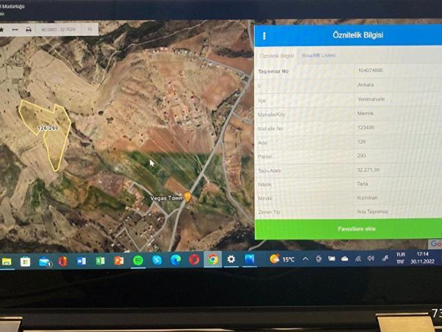YENİMAHALLE MEMLİK TE 3.000 M2, 7.450 M2, TOPLAM 10450 M2 ARSALARIMIZ