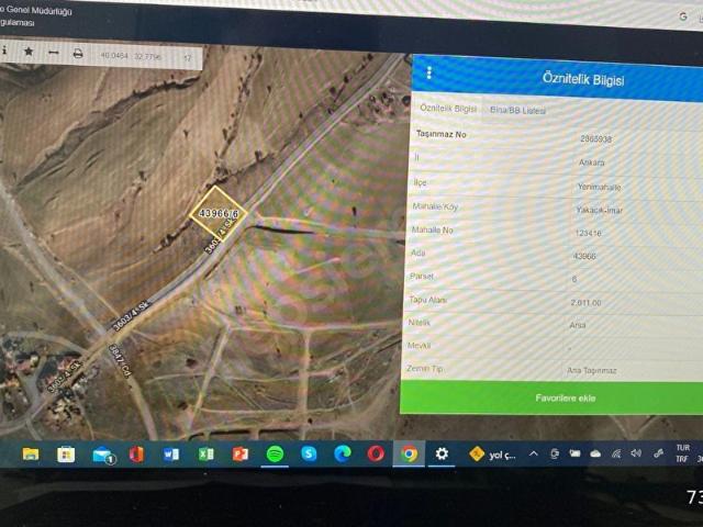 YENİMAHALLE YAKACIK İMARLI ARSA 477 M2 CANAY GAYRİMENKUL