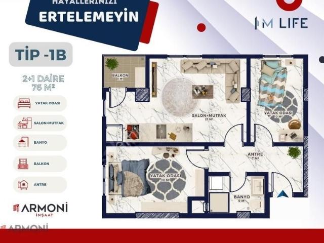 Yeni Nesil Akıllı 1+1 Daireler,üstelik 24 Ay Vade İmkanıyla !