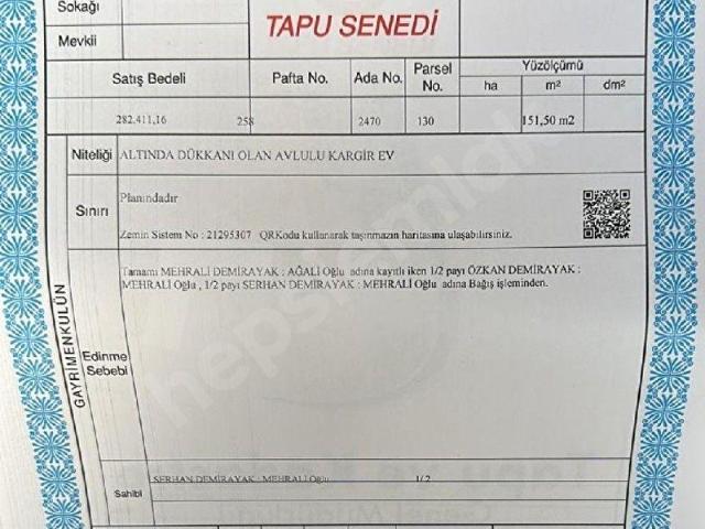 yeni açılacak metro durağı yakını satılık