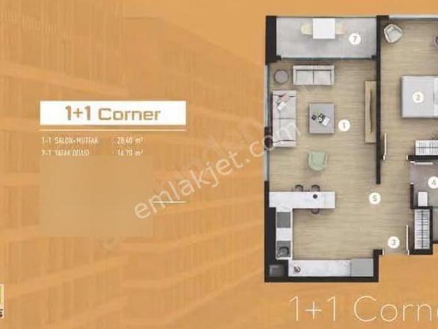 Yeni Yaşam Merkezi Lens Cadde'de 1+1 Satılık