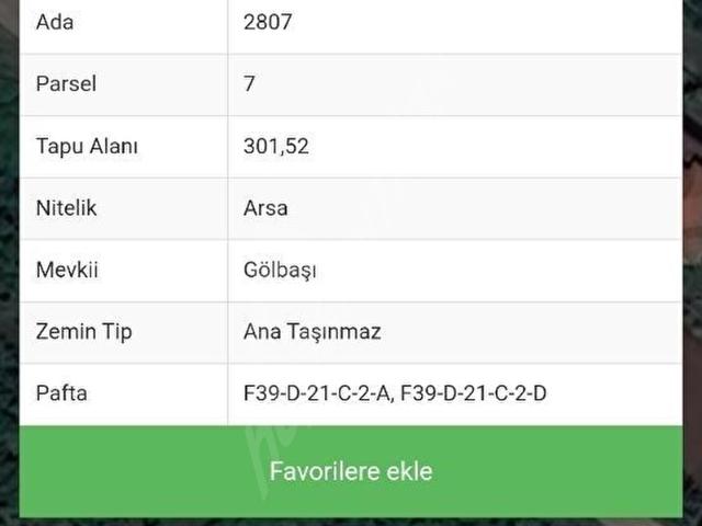 Yenipazar da villaların olduğu bölgede 301 m satılık arsa