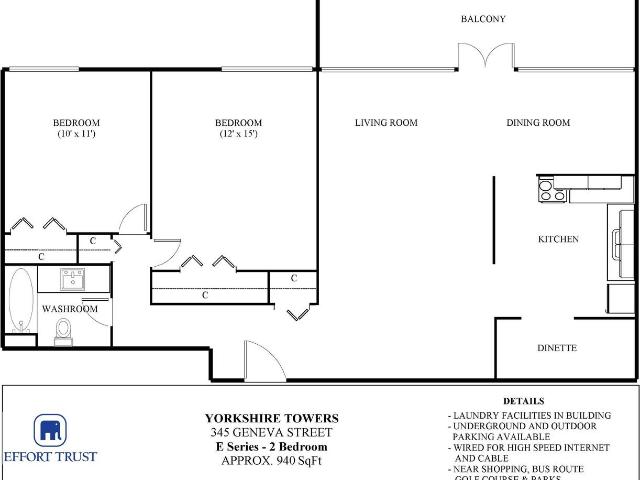 Yorkshire Towers 2 Bedroom Apartment for Rent at 345 Geneva St, St. Catharines, ON L2N 2G4 Fairview Facer
