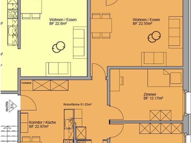 Zentrale und lichtdurchflutete 3.5 Zimmer Wohnung