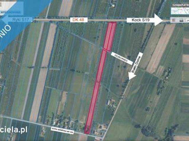 Ziemia inwestycyjna rolno/budowlana, 2,02 ha przy trasie K48 łączącej S19 Via Carpatia i S17 Wars