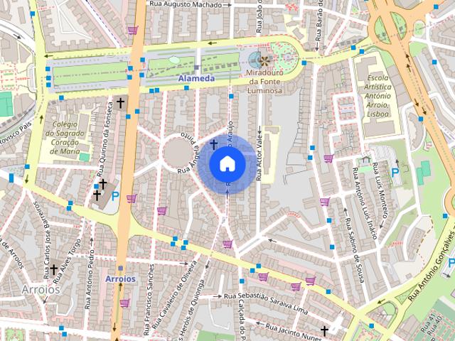 Zona simpatica entre o metro de Arroios e da Alameda