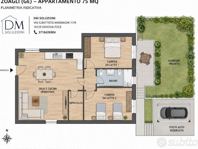 Zoagli prima casa con giardino + posto auto