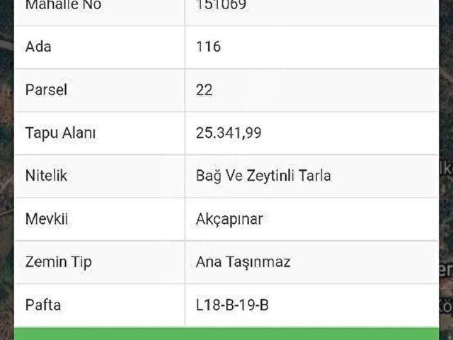 ZMİR KEMALPAŞA DEREKÖY'DE YATIRIMLIK VE YAŞAMLIK MÜSTAKİL KULLANIMLI ARAZİ