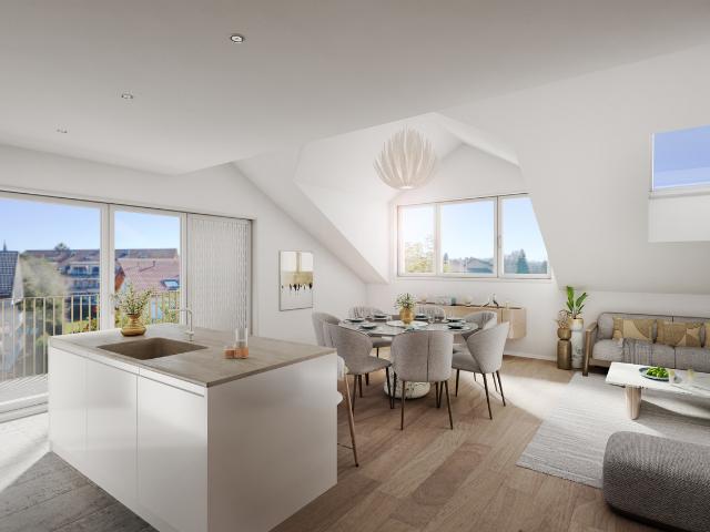ZU VERKAUFEN OFF PLAN WOHNUNG 3,5 STÜCK 105 M2 PSA IM DACHGESCHOSS