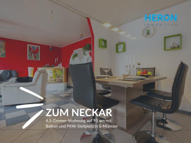 ZUM NECKAR 4,5 Zimmer Wohnung auf 95 qm mit Balkon und PKW Stellplatz in S Münster