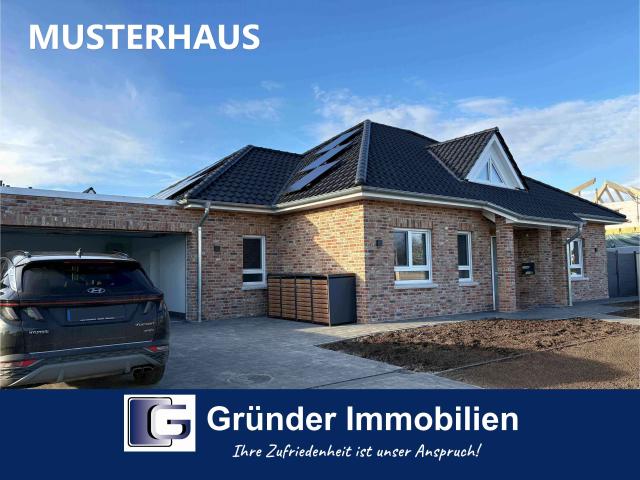 Zukunftssicher wohnen – klimafreundlicher moderner Neubau Walmdachbungalow
